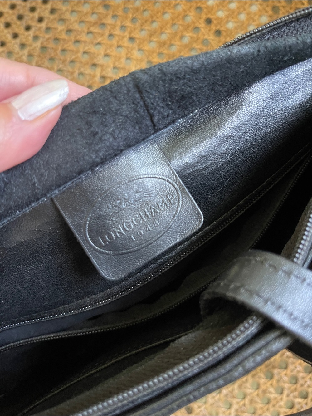Longchamp Black Leather Messenger Bag - Picture 9 of 12